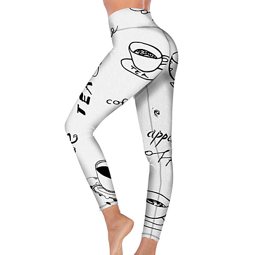 

21Grams Women's High Waist Yoga Pants Cropped Leggings Tummy Control Butt Lift Breathable White Fitness Gym Workout Running Sports Activewear High Elasticity