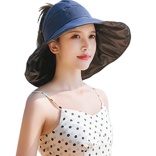 

Women's Hiking Cap 1 PCS Outdoor Portable Sunscreen Soft Breathable Hat Solid Color Polyester / Cotton Blend Black Yellow Pink for Fishing Climbing Beach