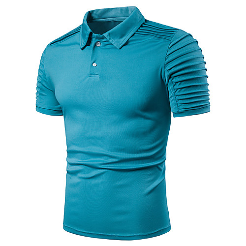

Men's Polo Solid Colored Short Sleeve Daily Tops White Black Blue