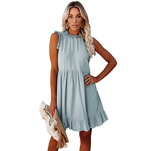 

cross-border source of summer 2021 european and american wish foreign trade amazon women's new dress with ruffled waist