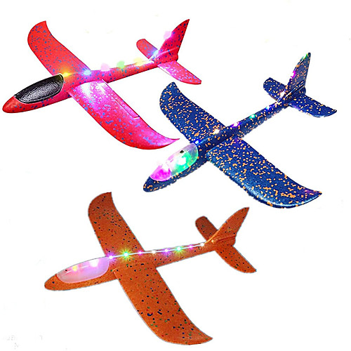 

3 Pack Giant Kids Airplane Toy 18.9 inch Large Throwing Foam Plane LED Light Up Flight Mode Glider Planes Flying Toy Gifts for 3 4 5 6 7 Year Old Kids Boys girls Outdoor Sport Game Toys