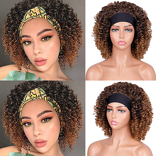 

european and american wigs, small roll turban wigs, ice silk hairband, short dyed crossed wigs, wholesale
