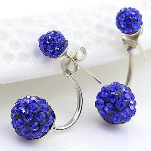 

crystal ball earrings style exquisite ear jewelry, rear hanging style shambhala diamond ball earrings