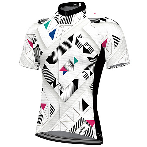 

21Grams Men's Short Sleeve Cycling Jersey Spandex White Bike Top Mountain Bike MTB Road Bike Cycling Breathable Quick Dry Sports Clothing Apparel / Athleisure