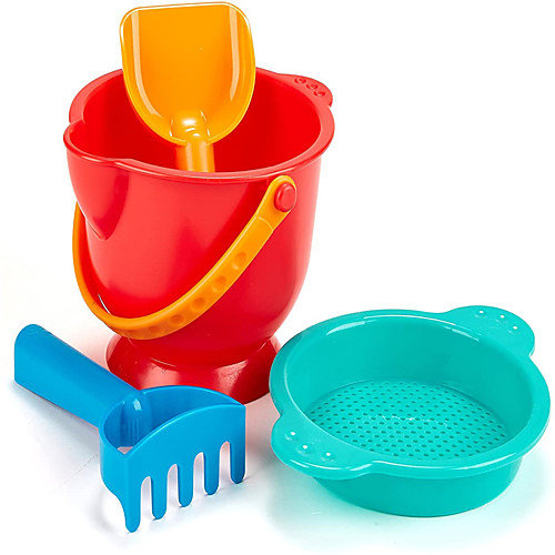 

Sand Toy Set Including Bucket Sifter Rake and Shovel Toys Multicolor Gift Outdoor Toys for Kids Boys Girls