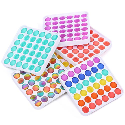 

2 pcs Rainbow Push Bubble Pops Fidget Sensory Toy for Autisim Special Needs Anti-stress Game Stress Relief Squishy Fidget Toys
