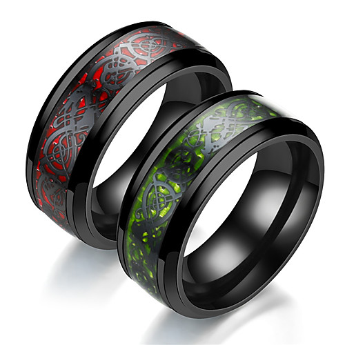 

dragon band ring fashion blue red carbon fiber dragon pattern ring