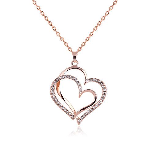 

Women's Pendant Necklace Charm Necklace Heart Precious Fashion Zircon Rose Gold Plated Alloy Rose Gold 45 cm Necklace Jewelry 1pc For Christmas Halloween Party Evening Street Gift
