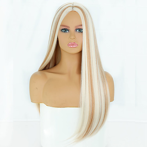 

Synthetic Wig Natural Straight Middle Part Wig Medium Length A1 Synthetic Hair Women's Cosplay Party Fashion Blonde Brown