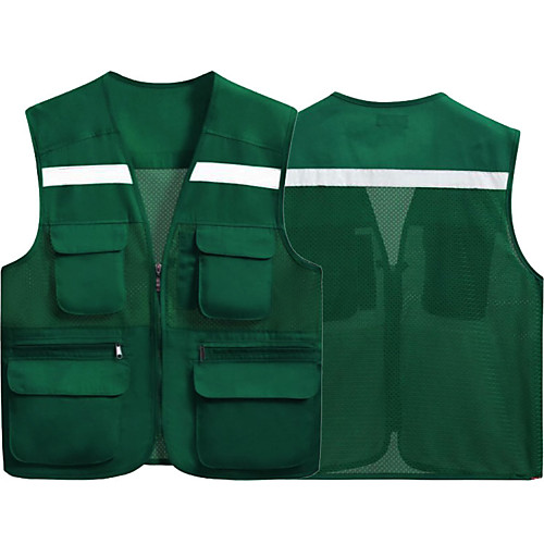 

Men's Hiking Vest / Gilet Fishing Vest Winter Outdoor Lightweight Breathable Wear Resistance Multi Pocket Vest / Gilet Top Single Slider Camping / Hiking Hunting Fishing Black Red Army Green Khaki