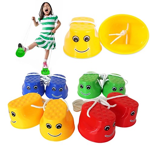 

1Pair Outdoor Plastic Balance Training Equipment Smile Jumping Stilts Coordination Game Jumping Feet Stilts For Kids Toys Gifts