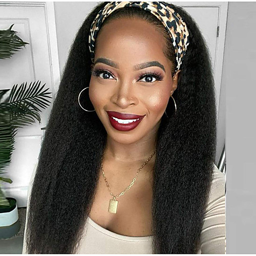 

headband wig european and american wig ladies long straight hair yaki black chemical fiber hairband wig headband wig
