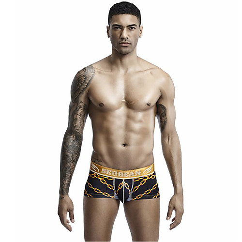 

Men's 1 PC Basic Boxers Underwear / Briefs Underwear - Normal Mid Waist Black M L XL