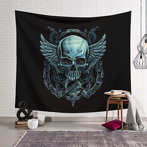 

Wall Tapestry Art Decor Blanket Curtain Hanging Home Bedroom Living Room Psychedelic Skull Painting Style