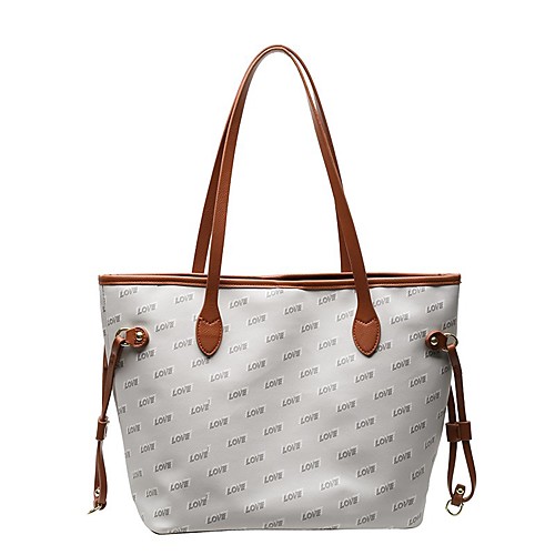

Women's Bags PU Leather Tote Date Office & Career 2021 Handbags Brown Gray