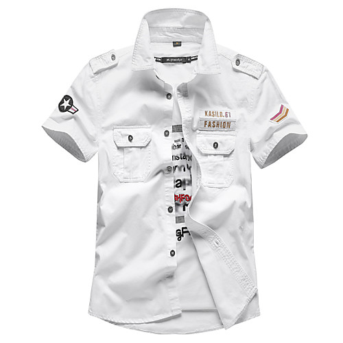 

Men's Hiking Shirt / Button Down Shirts Fishing Shirt Military Tactical Shirt Short Sleeve Square Neck Jacket Shirt Top Outdoor Quick Dry Lightweight Breathable Sweat wicking Autumn / Fall Spring