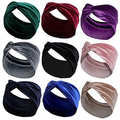 

european and american cross-border new pure color gold velvet headband