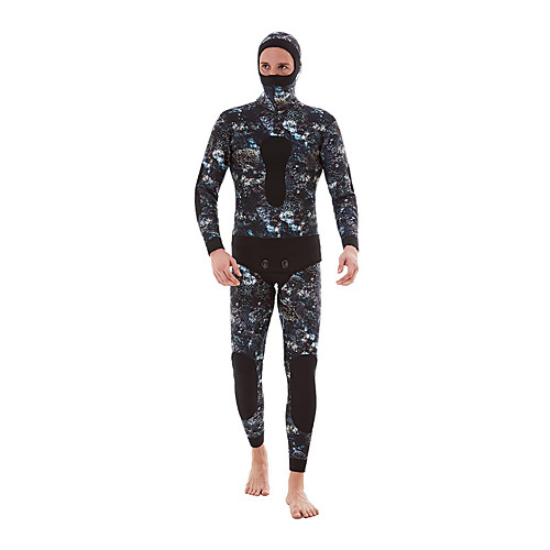 

DIVESTAR Men's Full Wetsuit 5mm CR Neoprene Diving Suit Long Sleeve 2 Piece Camo / Camouflage Autumn / Fall Winter Spring