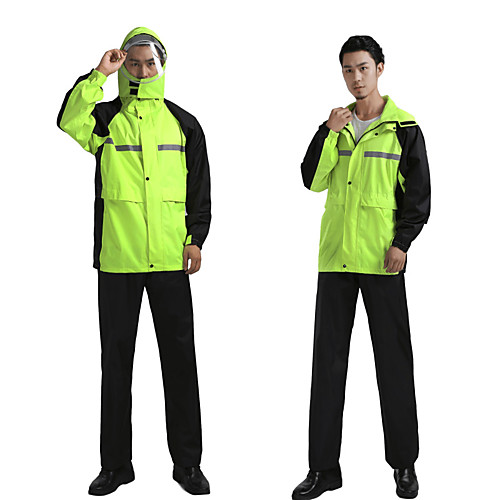 

Fashion Adult Waterproof Long Raincoat Women Men Reflective Rain coat Hooded For Outdoor Hiking Travel Fishing Climbing Thickened
