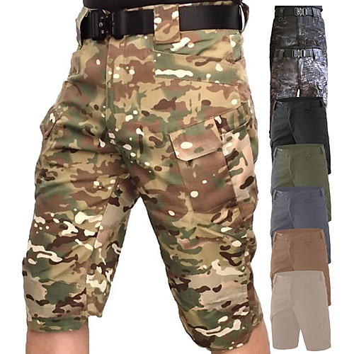 

Men's Hiking Shorts Hiking Cargo Shorts Tactical Shorts Summer Outdoor Quick Dry Breathable Wear Resistance Multi Pockets Light Khaki Camouflage Black CP camouflage CP-black Wolf brown (dark khaki)