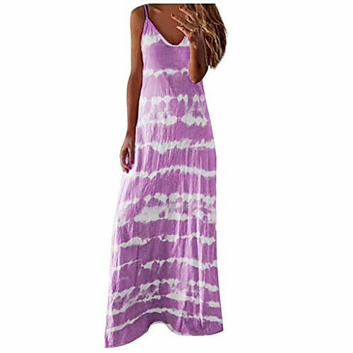 

shakumy women dresses tie dye printed long maxi dress spaghetti strap summer casual sundress beach party cami tunic dress