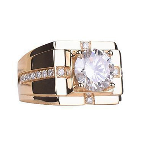 

classic high carbon diamond high simulation men's diamond ring imitation moissanite gold plated wedding ring