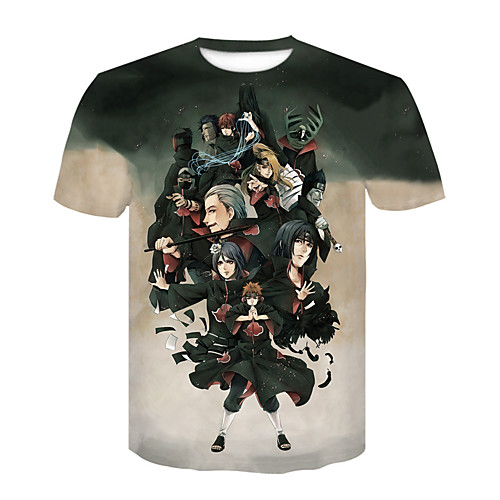 

Inspired by Naruto Akatsuki Uchiha Itachi Cosplay Costume T-shirt Terylene 3D Printing T-shirt For Women's / Men's
