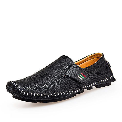 

Men's Loafers & Slip-Ons Dress Loafers Business Casual Vintage Daily Outdoor Walking Shoes Nappa Leather Cowhide Breathable Handmade Non-slipping Booties / Ankle Boots White Black Blue Color Block