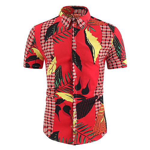 

Men's Shirt Graphic Short Sleeve Casual Tops Red