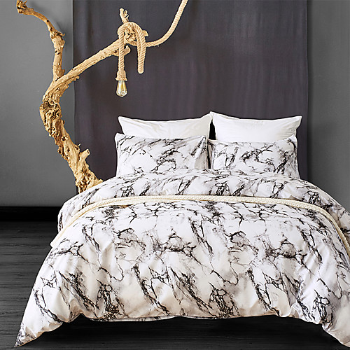 

Duvet cover set with zipper with marble modern pattern printed, soft microfiber bedding soft natural breathable durable