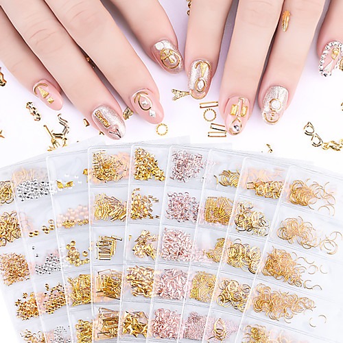 

Rivet Nail Decoration Jewelry Rose Gold Metal Patch Pocket Bag Japanese Style Nail Art
