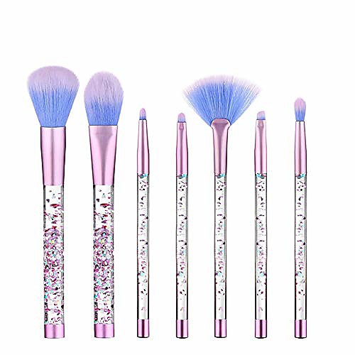 

beauty unicorn fan makeup brush set for lip eye shadow eyebrow eye blender brush crystal sparkles blush powder fan yyfus (color : 01, size : free)