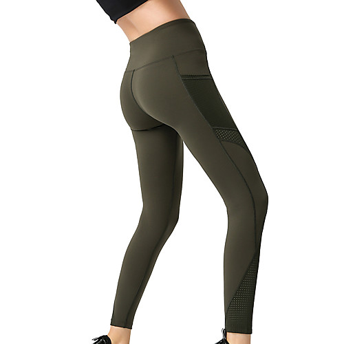 

Women's High Waist Yoga Pants Side Pockets Cropped Leggings Tummy Control Butt Lift Breathable Solid Color Black Pink Green Nylon Spandex Yoga Fitness Gym Workout Sports Activewear High Elasticity