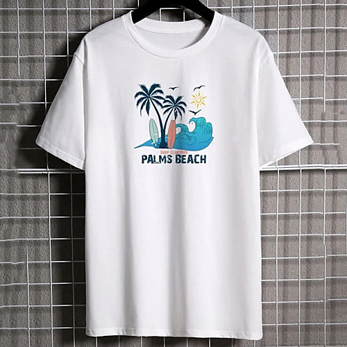 

Men's Unisex Tee T shirt Hot Stamping Text Graphic Prints Plus Size Print Short Sleeve Casual Tops 100% Cotton Basic Designer Big and Tall White