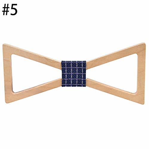 

tie fashion new triangle hollow wood collar men's knot wedding casual shirt bow tie set (color : 5, size : free size)
