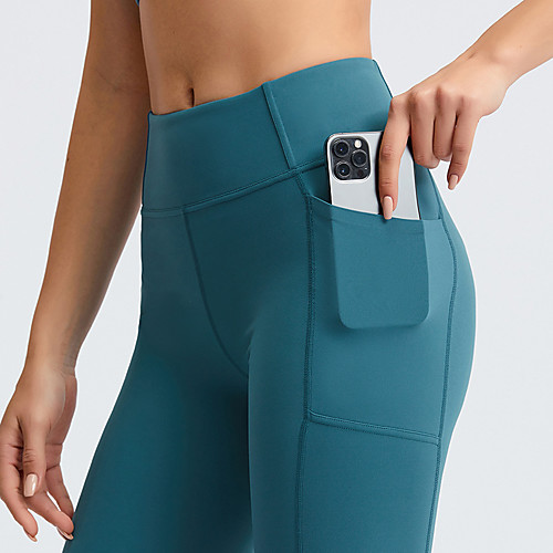 

Women's High Waist Yoga Shorts Side Pockets Shorts Tummy Control Butt Lift Breathable Solid Color Blue Green Gray Spandex Yoga Fitness Gym Workout Sports Activewear Stretchy Skinny / Athletic
