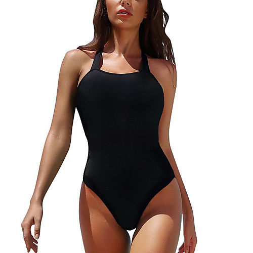 

Women's One Piece Swimsuit Nylon Swimwear Bodysuit Quick Dry Breathable Sleeveless Swimming Surfing Water Sports Stripes Patchwork Summer