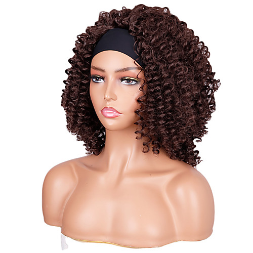 

european and american wigs short chemical fiber wig headgear african small roll turban headband wig one wigs