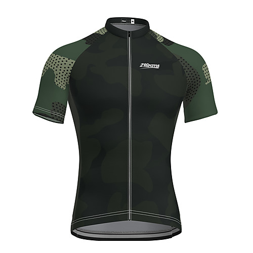 

21Grams Men's Short Sleeve Cycling Jersey Nylon Camouflage Patchwork Solid Color Camo / Camouflage Bike Jersey Top Mountain Bike MTB Road Bike Cycling Quick Dry Breathable Sports Clothing Apparel