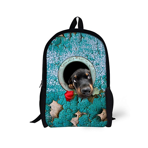 

Unisex Polyester Commuter Backpack Shock Absorption Breathable Zipper Animal School Yellow Khaki Light Green