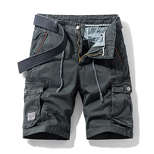 

Men's Shorts Cargo Shorts Shorts Pants Solid Colored ArmyGreen Black Khaki Dark Gray