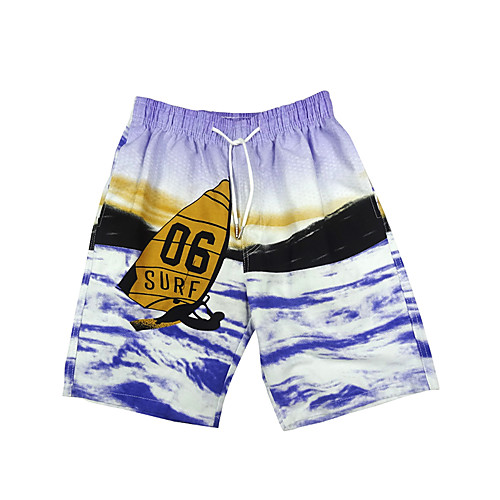 

Men's Swim Shorts Swim Trunks Bottoms Breathable Quick Dry Drawstring - Swimming Surfing Floral / Botanical Tie Dye Autumn / Fall Spring Summer / Micro-elastic