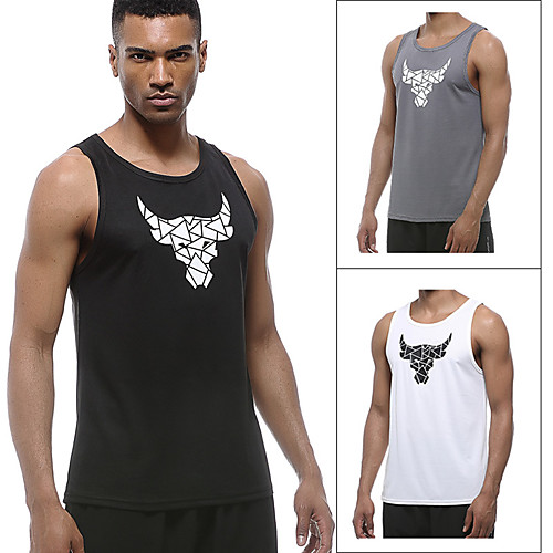 

Men's Tank Top Tee / T-shirt Pure Color Crew Neck Animal Patterned Sport Athleisure Top Sleeveless Breathable Quick Dry Moisture Wicking Soft Comfortable Exercise & Fitness Running Everyday Use