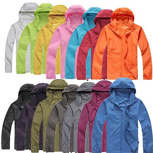 

Men's Hiking Skin Jacket Hiking Windbreaker Summer Outdoor Waterproof Windproof Sunscreen UV Resistant Jacket Hoodie Windbreaker Running Camping / Hiking Hunting White / Black / Yellow / Pink / Orange