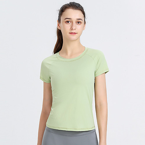 

Women's Tee / T-shirt Pure Color Crew Neck Nylon Solid Color Sport Athleisure T Shirt Top Short Sleeves Quick Dry Breathable Soft Comfortable Everyday Use Casual Daily Outdoor