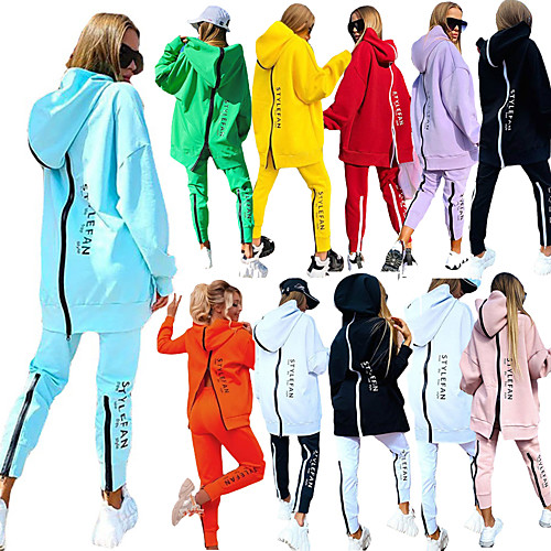 

Women's 2 Piece Half Zip Tracksuit Jogging Suit Streetwear Casual Athleisure Long Sleeve 2pcs Winter Front Zipper Thermal Warm Windproof Breathable Fitness Gym Workout Running Walking Jogging