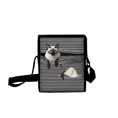 

Unisex Bags Nylon Crossbody Bag Zipper Animal Daily MessengerBag White Blue Drak Red