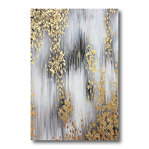 

Stretched Oil Painting Hand Painted Canvas Abstract Comtemporary Modern High Quality Grey Golden Ready to Hang