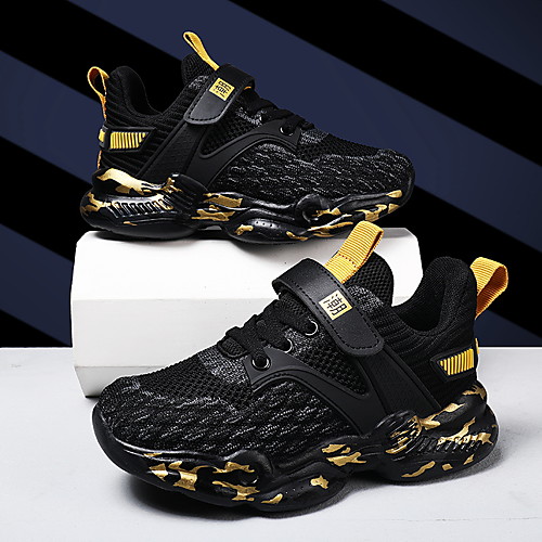 

Boys' Trainers Athletic Shoes Comfort Elastic Fabric Big Kids(7years ) Athletic Running Shoes Gold Green Spring