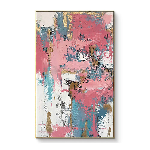 

100% Hand painted Textured Pink Abstract Hand Painted Modern Abstract Oil Painting On Canvas Wall Art For Living Room Home Decoration No Frame Gift